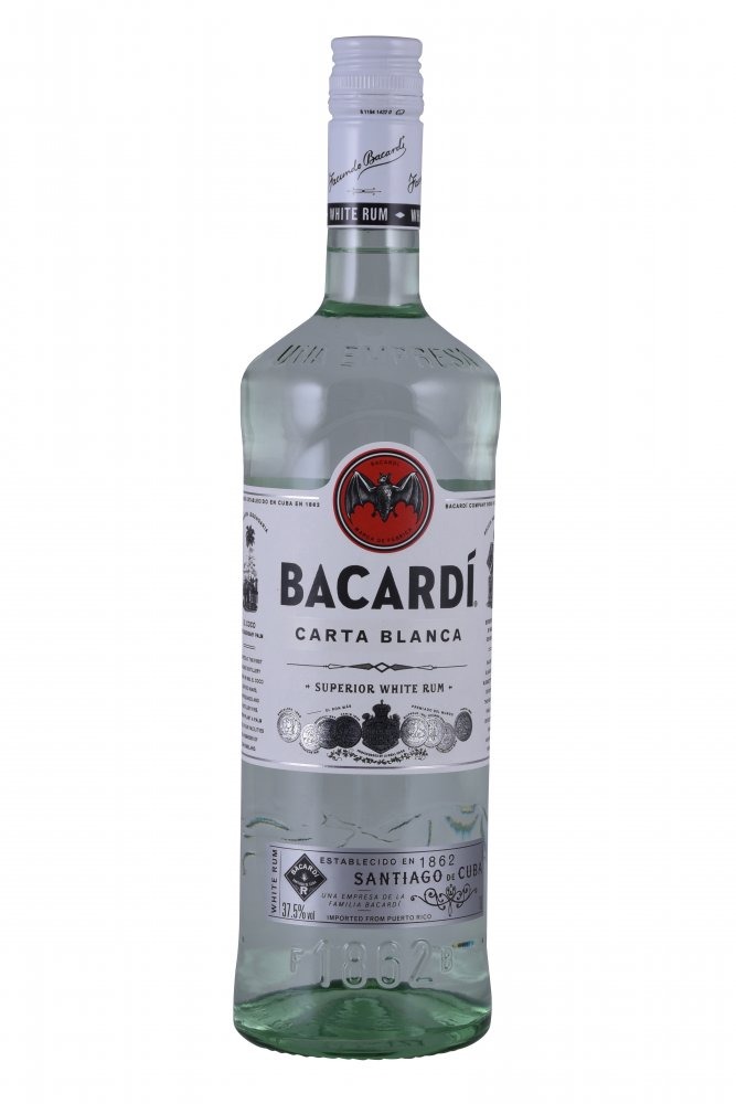 logboek Elastisch teugels Bacardi Wit Carta Blanca Fles 100 cl 37,5% - Rum - maxwijn